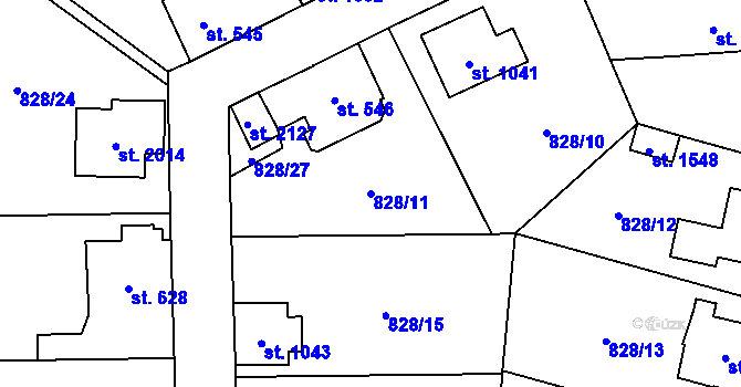 Parcela st. 828/11 v KÚ Ledeč nad Sázavou, Katastrální mapa