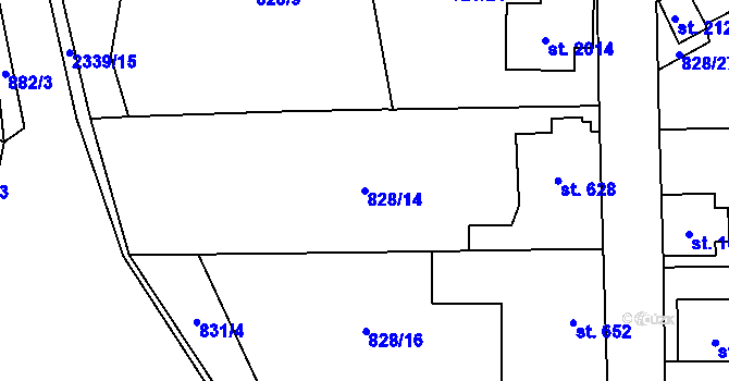 Parcela st. 828/14 v KÚ Ledeč nad Sázavou, Katastrální mapa