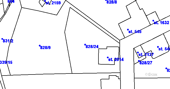 Parcela st. 828/24 v KÚ Ledeč nad Sázavou, Katastrální mapa