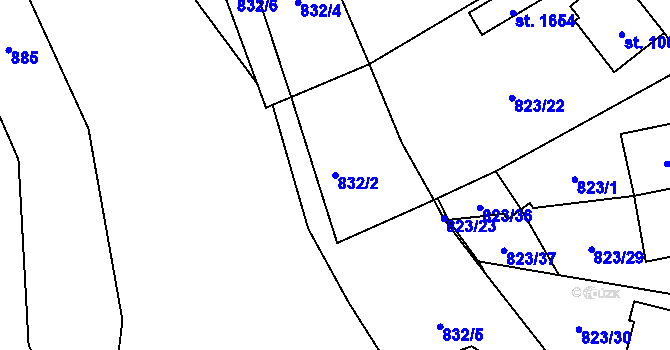 Parcela st. 832/2 v KÚ Ledeč nad Sázavou, Katastrální mapa