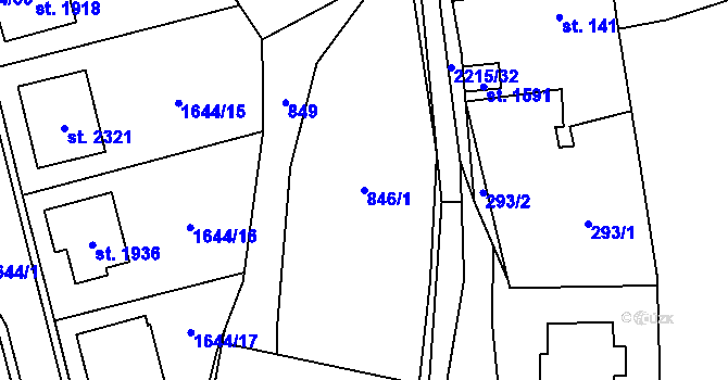 Parcela st. 846/1 v KÚ Ledeč nad Sázavou, Katastrální mapa
