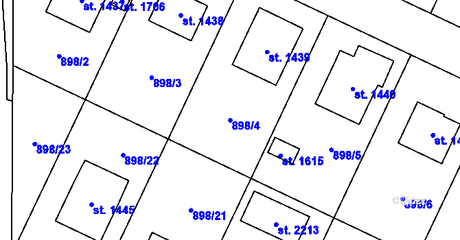 Parcela st. 898/4 v KÚ Ledeč nad Sázavou, Katastrální mapa