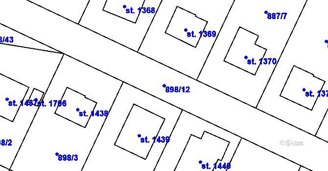 Parcela st. 898/12 v KÚ Ledeč nad Sázavou, Katastrální mapa