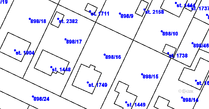 Parcela st. 898/16 v KÚ Ledeč nad Sázavou, Katastrální mapa