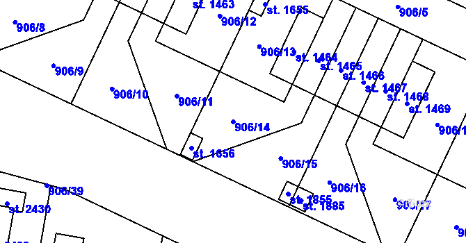 Parcela st. 906/14 v KÚ Ledeč nad Sázavou, Katastrální mapa