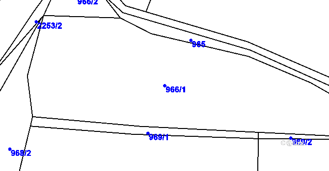Parcela st. 966/1 v KÚ Ledeč nad Sázavou, Katastrální mapa