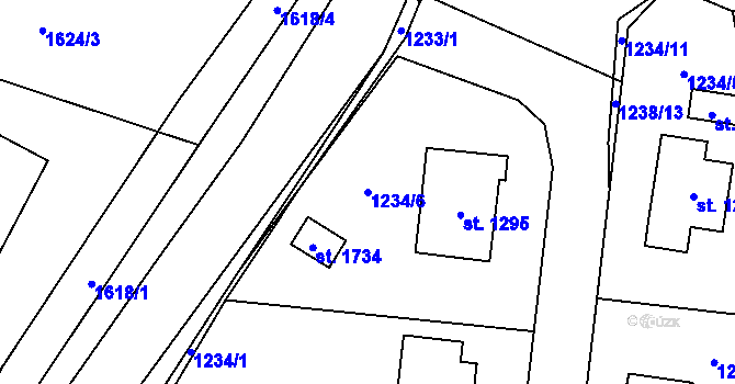 Parcela st. 1234/6 v KÚ Ledeč nad Sázavou, Katastrální mapa