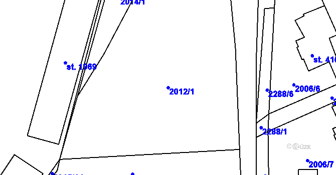 Parcela st. 2012/1 v KÚ Ledeč nad Sázavou, Katastrální mapa