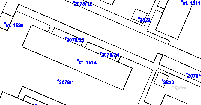 Parcela st. 2078/24 v KÚ Ledeč nad Sázavou, Katastrální mapa