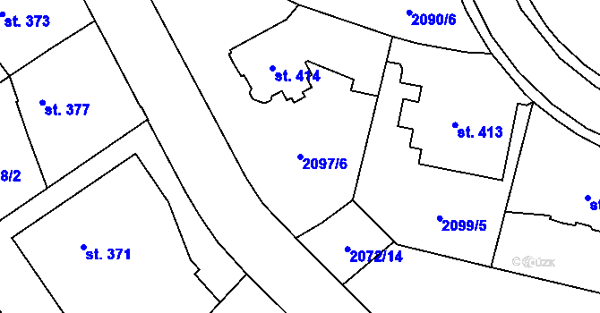 Parcela st. 2097/6 v KÚ Ledeč nad Sázavou, Katastrální mapa