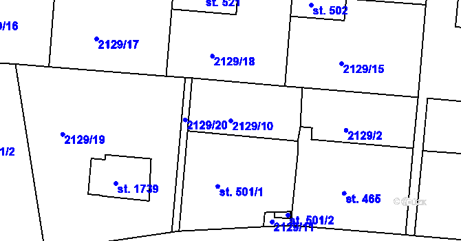 Parcela st. 2129/10 v KÚ Ledeč nad Sázavou, Katastrální mapa
