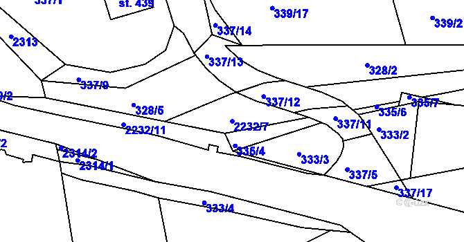 Parcela st. 2232/7 v KÚ Ledeč nad Sázavou, Katastrální mapa