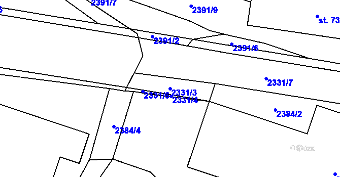 Parcela st. 2331/3 v KÚ Ledeč nad Sázavou, Katastrální mapa