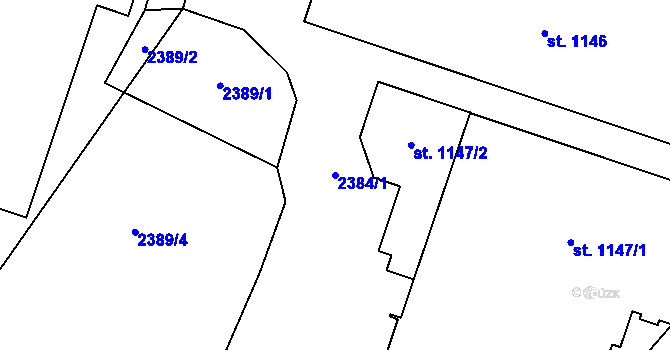 Parcela st. 2384/1 v KÚ Ledeč nad Sázavou, Katastrální mapa