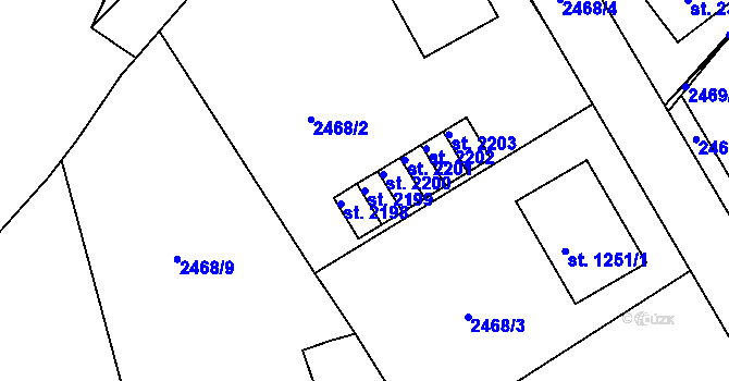 Parcela st. 2199 v KÚ Ledeč nad Sázavou, Katastrální mapa