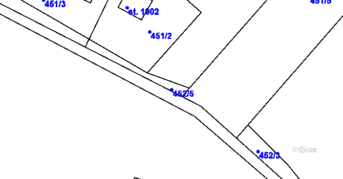 Parcela st. 452/5 v KÚ Ledeč nad Sázavou, Katastrální mapa