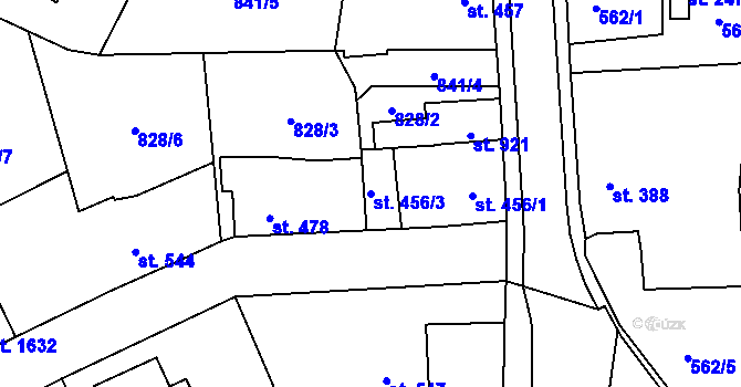 Parcela st. 456/3 v KÚ Ledeč nad Sázavou, Katastrální mapa