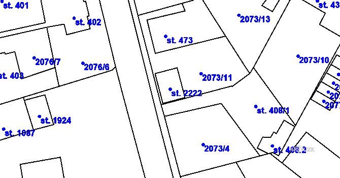 Parcela st. 2222 v KÚ Ledeč nad Sázavou, Katastrální mapa