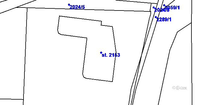 Parcela st. 2153 v KÚ Ledeč nad Sázavou, Katastrální mapa