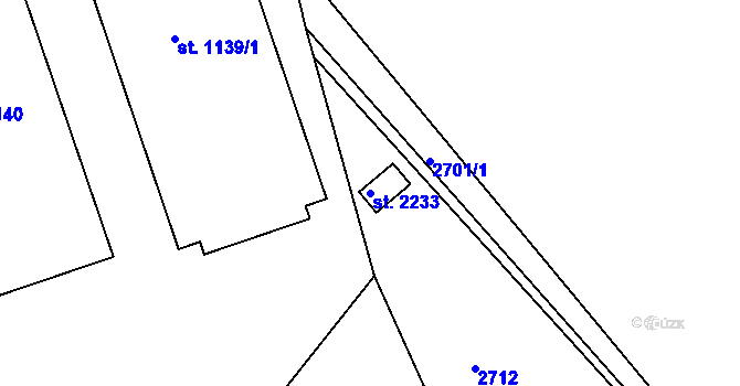 Parcela st. 2233 v KÚ Ledeč nad Sázavou, Katastrální mapa
