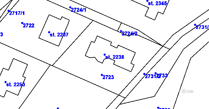 Parcela st. 2238 v KÚ Ledeč nad Sázavou, Katastrální mapa