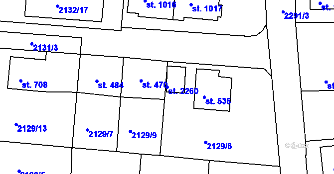 Parcela st. 2260 v KÚ Ledeč nad Sázavou, Katastrální mapa