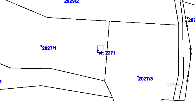 Parcela st. 2271 v KÚ Ledeč nad Sázavou, Katastrální mapa