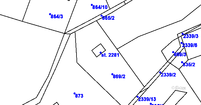 Parcela st. 2281 v KÚ Ledeč nad Sázavou, Katastrální mapa