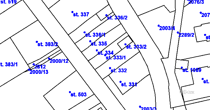 Parcela st. 333/1 v KÚ Ledeč nad Sázavou, Katastrální mapa