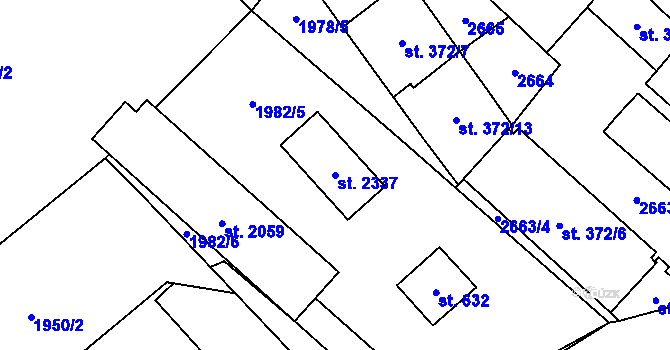 Parcela st. 2337 v KÚ Ledeč nad Sázavou, Katastrální mapa