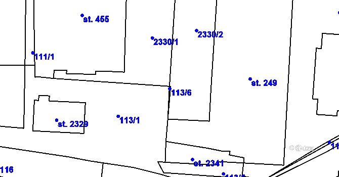 Parcela st. 113/6 v KÚ Ledeč nad Sázavou, Katastrální mapa