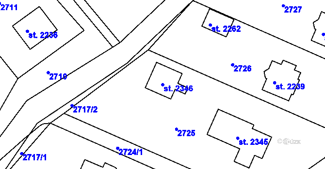 Parcela st. 2346 v KÚ Ledeč nad Sázavou, Katastrální mapa