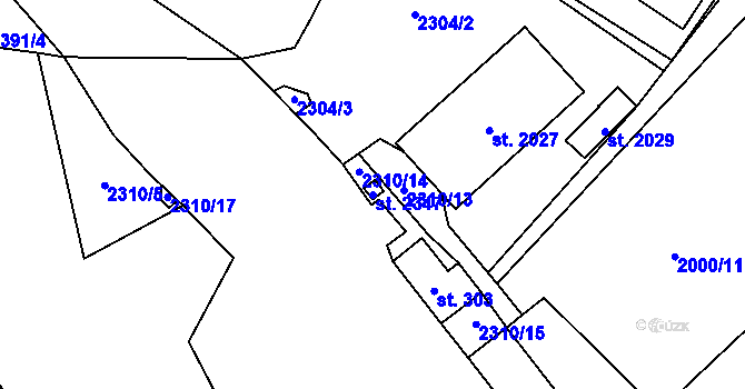 Parcela st. 2347 v KÚ Ledeč nad Sázavou, Katastrální mapa