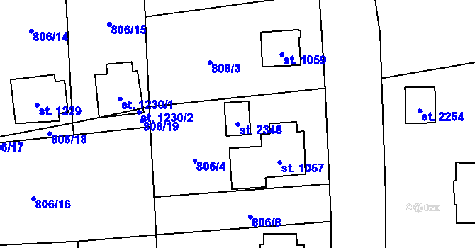 Parcela st. 2348 v KÚ Ledeč nad Sázavou, Katastrální mapa