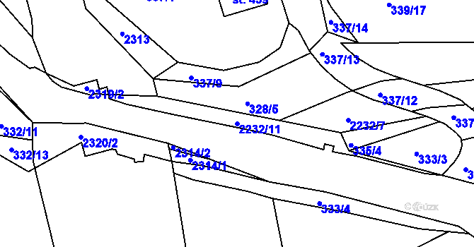 Parcela st. 2232/11 v KÚ Ledeč nad Sázavou, Katastrální mapa