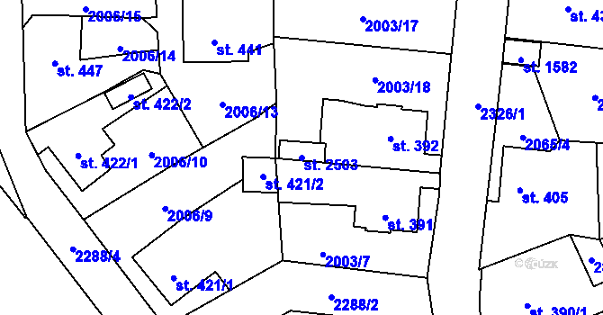 Parcela st. 2503 v KÚ Ledeč nad Sázavou, Katastrální mapa