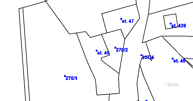 Parcela st. 45 v KÚ Ledečko, Katastrální mapa