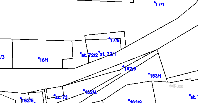 Parcela st. 72/1 v KÚ Ledečko, Katastrální mapa
