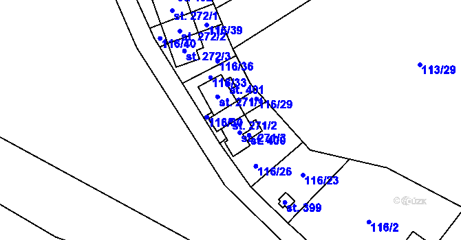 Parcela st. 271/2 v KÚ Ledečko, Katastrální mapa