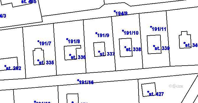 Parcela st. 337 v KÚ Ledečko, Katastrální mapa