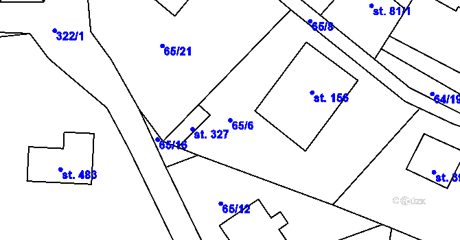 Parcela st. 65/6 v KÚ Ledečko, Katastrální mapa