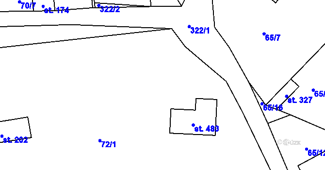 Parcela st. 72/2 v KÚ Ledečko, Katastrální mapa