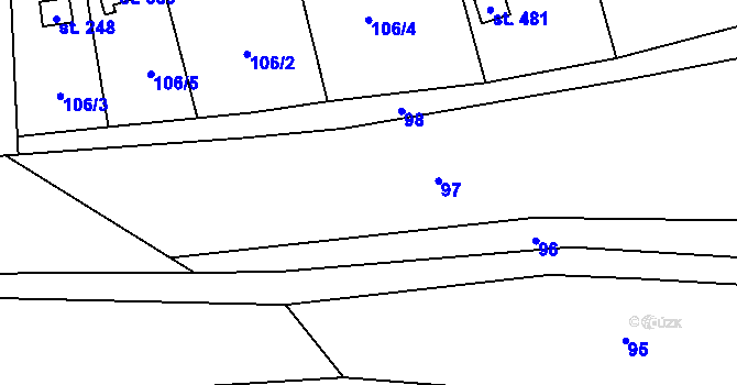 Parcela st. 103/1 v KÚ Ledečko, Katastrální mapa