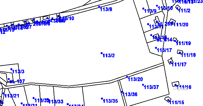 Parcela st. 113/2 v KÚ Ledečko, Katastrální mapa