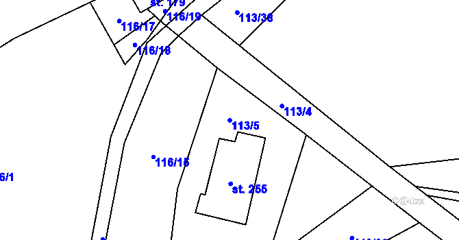 Parcela st. 113/5 v KÚ Ledečko, Katastrální mapa