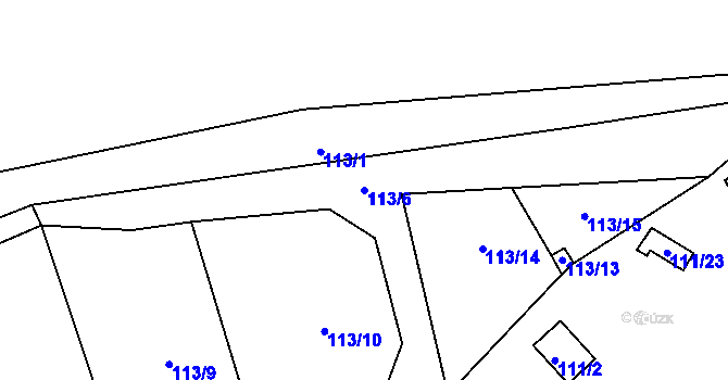 Parcela st. 113/6 v KÚ Ledečko, Katastrální mapa