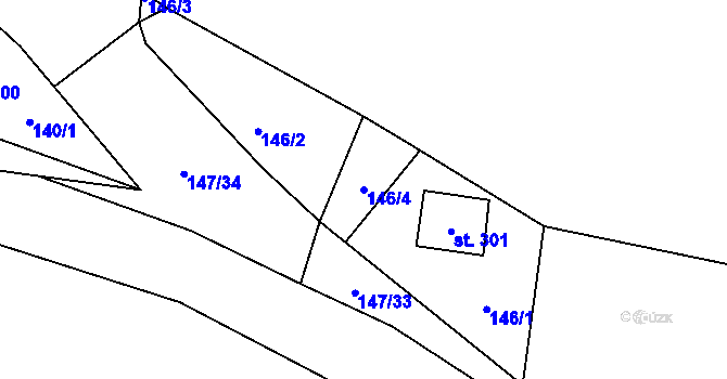Parcela st. 146/4 v KÚ Ledečko, Katastrální mapa