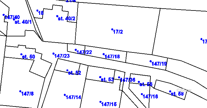 Parcela st. 147/18 v KÚ Ledečko, Katastrální mapa