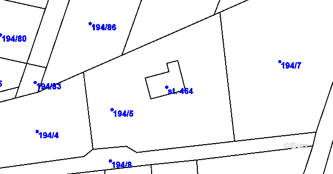 Parcela st. 464 v KÚ Ledečko, Katastrální mapa