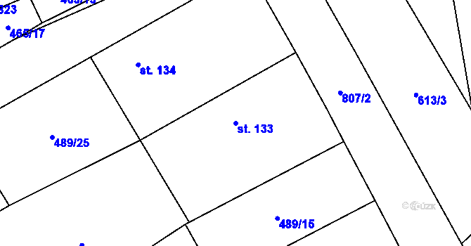 Parcela st. 133 v KÚ Ledečky, Katastrální mapa